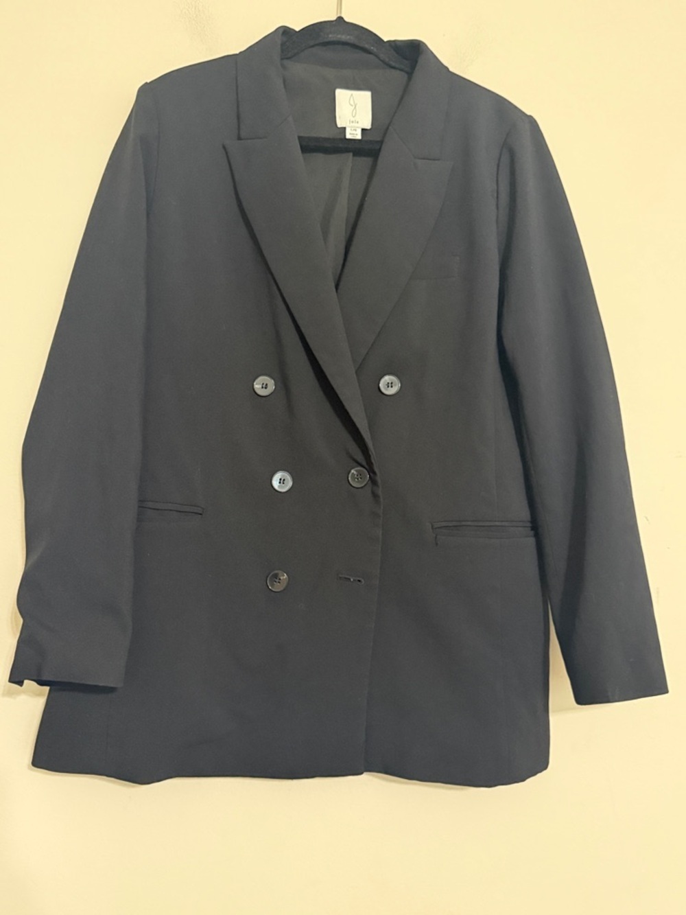 Joie Black Double-Breasted Blazer Jacket women L casual office lagenlook y2k - Picture 8 of 8